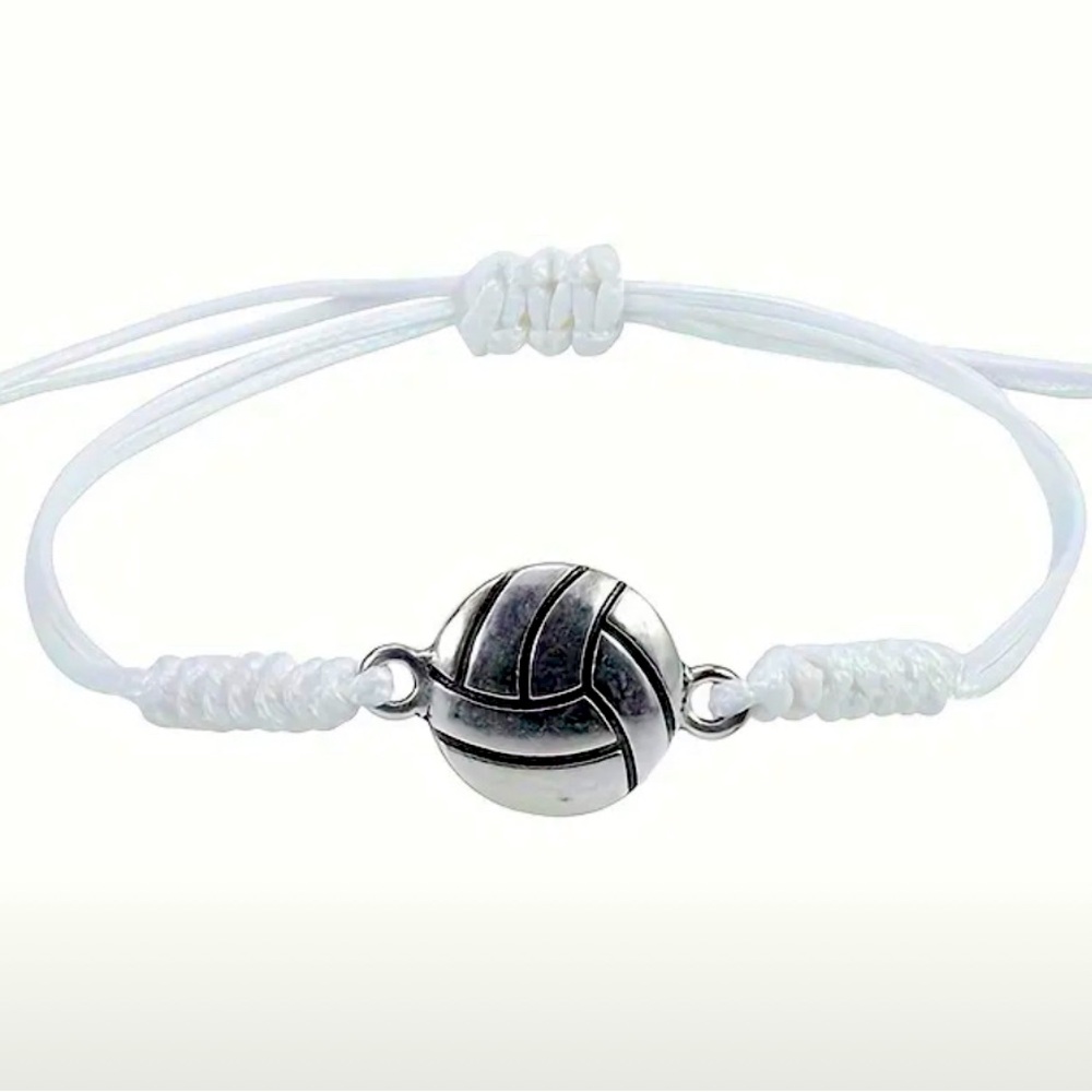 NWT adjustable volleyball white silver bracelet